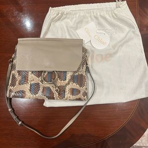 RARE NWT Chloe snakeskin Faye leather shoulder bag $3250 retail
